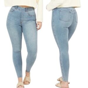 Spanx Jeggings Light Wash 1X High Rise Tummy Control Denim